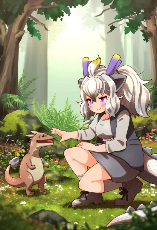Coroha. A Female White Dragon Kemono Friends Character Gentl...