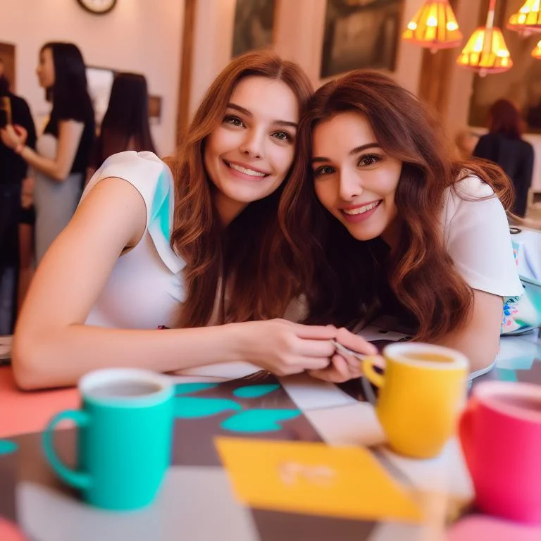Photo, Higly Detailed, 8k, Pretty Woman Making Selfie, Table...