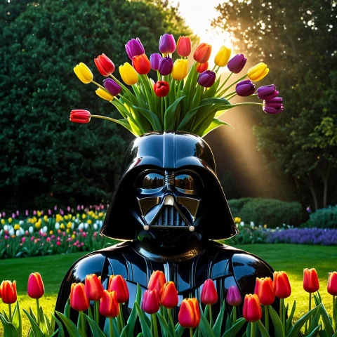 A Dramatic Close-up Photo Of Darth Vader. He Is Wearing His... — SDXL AI Prompt: A dramatic close-up photo of Darth Vader. He is wearing his iconic shiny black m...
