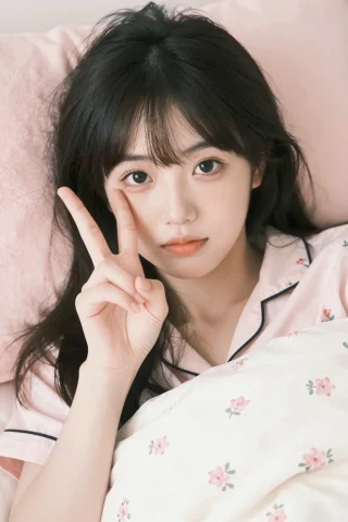8k V — Stable Diffusion AI Prompt: 超高清8K，极致真实人像，柔焦胶片感， 年轻东亚少女，黑色长直发，齐刘海，皮肤白皙...