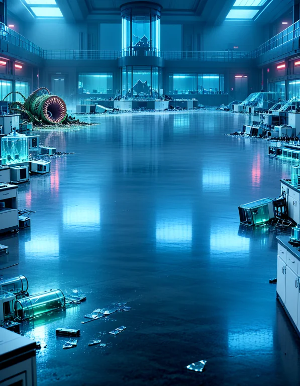 Scifi H0rr0r, Photorealistic, Main Dna Research Hall After A...