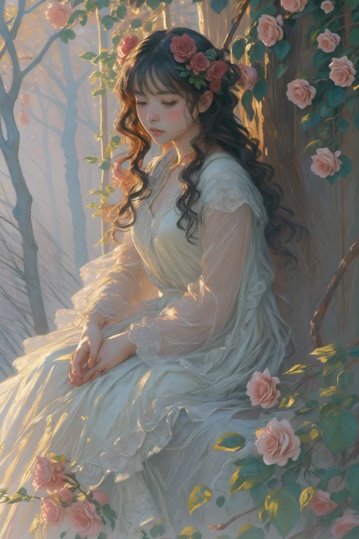 1girl, Loramonetv16 Monet, Oil Painting Style, Violent The H...