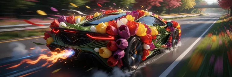 A Dynamic Depiction Of A Futuristic Sports Car Sculpted Enti...