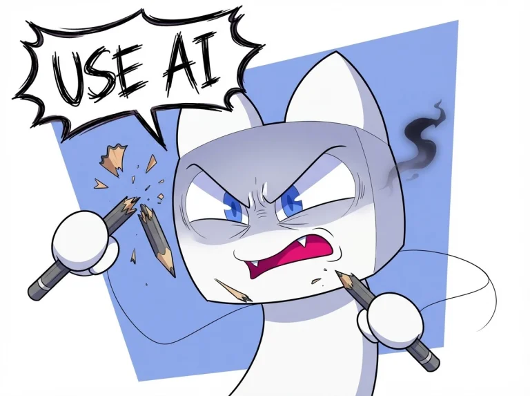 The 1st Character Image Breaks The Pencil, Evil, Speech Bubb...