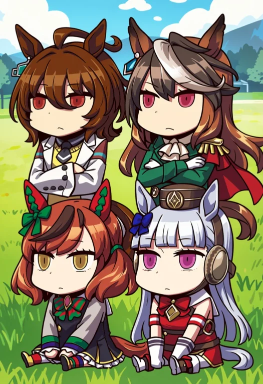 Chibi1.5, Sittingsidebyside, Looking Away, Emotionless, Disa...