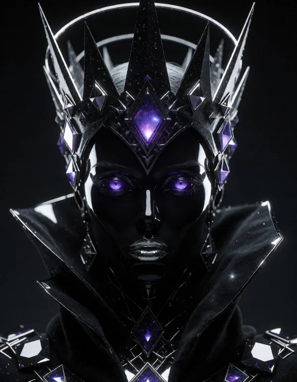 A High-contrast Portrait Of Divinity As The Goddess Of The V...