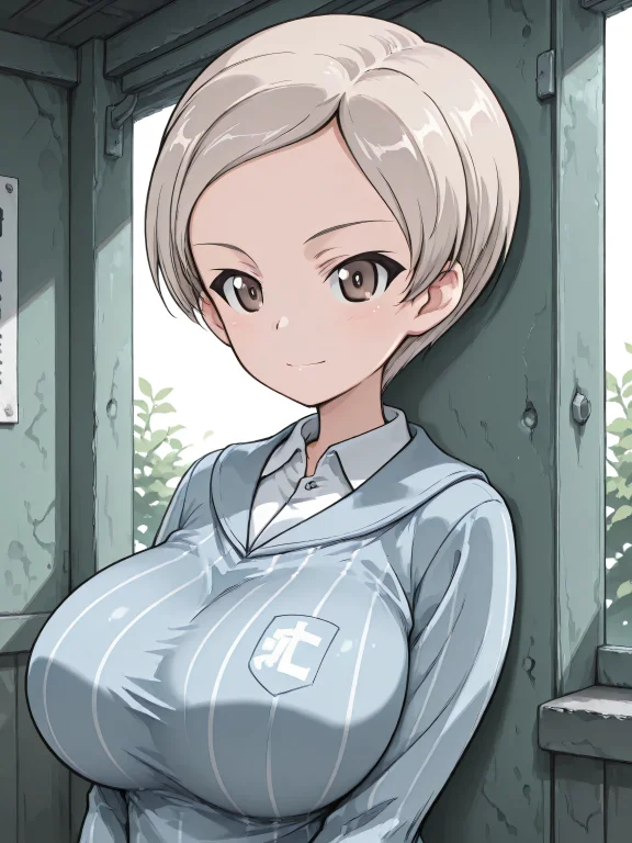 Ari Girls Und Panzer,keizoku School Uniform,white Shirt,coll...
