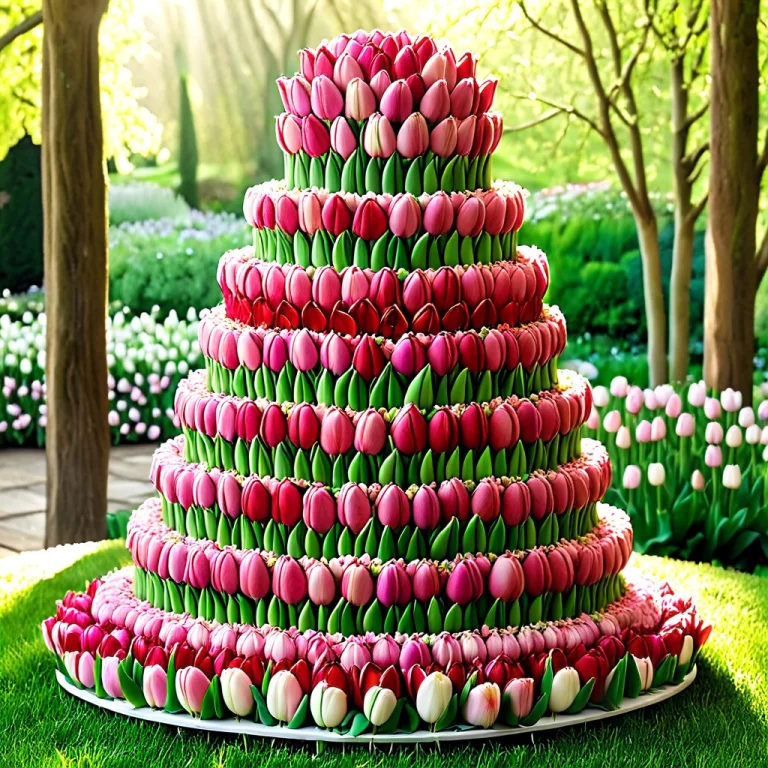 Jaynl-tm, Made Of Tulips, A Multi-tiered Wedding Cake Made C...