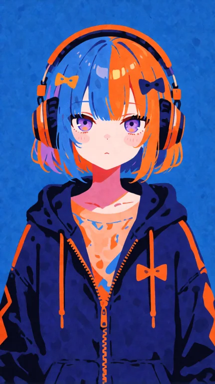 A Person With Short Hair Split Down The Middleleft Side Blue...