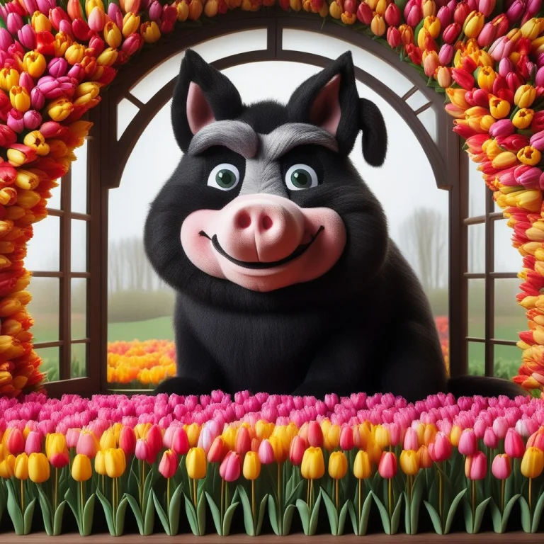The Black Furred Big Bad Wolf From The Three Little Pigs Sto...