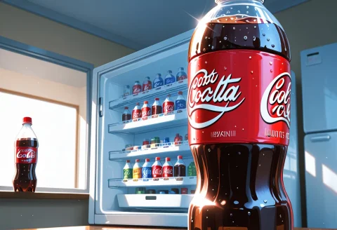 Macro Close Up, Bottles, A Close-up Front View Of The Refrig... — Stable Diffusion AI Prompt: ((macro close up)), bottles, A close-up front view of the refrigerator with Coca...