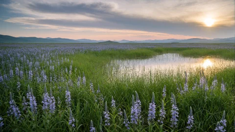 Ultra-photorealistic Cinematic Landscape Photograph Of An Im... — Stable Diffusion AI Prompt: Ultra-photorealistic cinematic landscape photograph of an immense natural wet me...