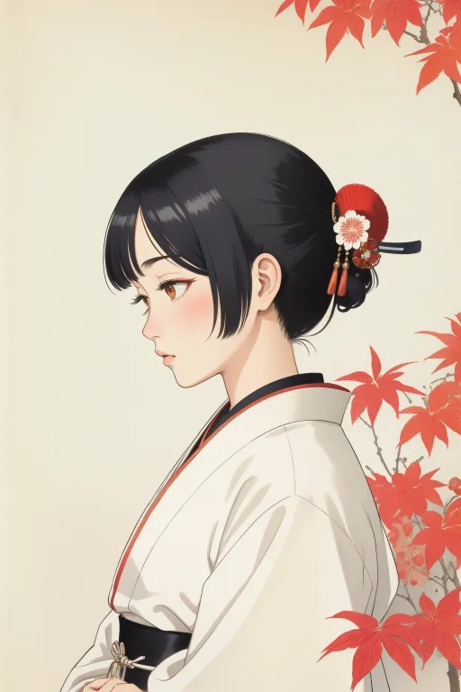 1girl, Loraohara Koson1 Ohara Koson, Ukiyo-e, Margins Art, M...