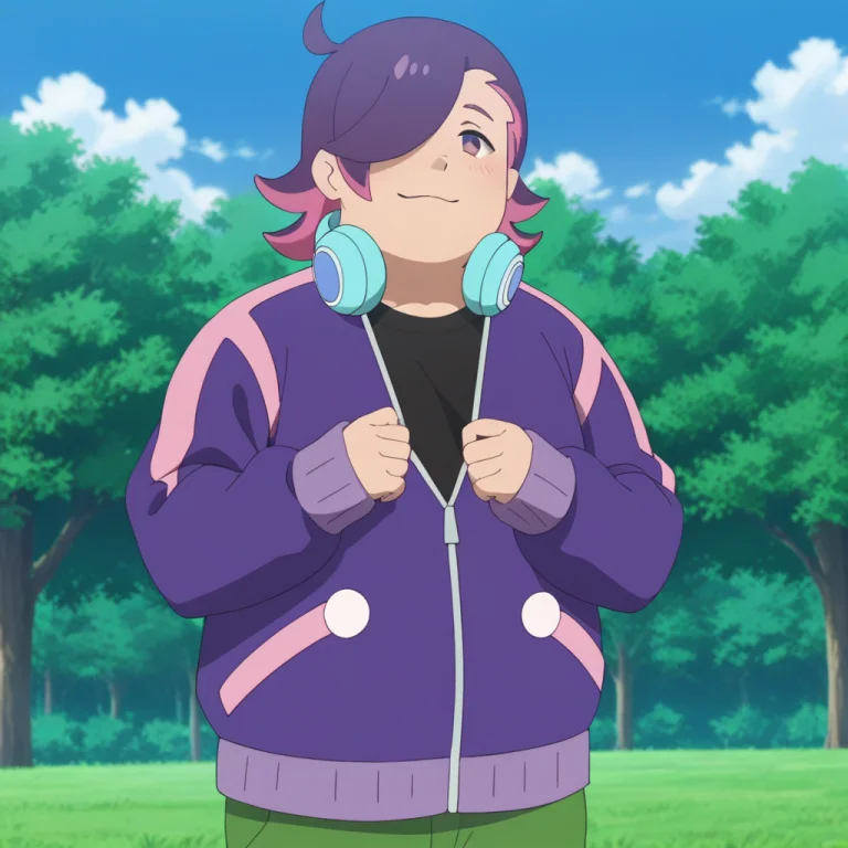 Male, Fat, Multicolored Hair, Two-tone Hair, Purple Hair, Pi...