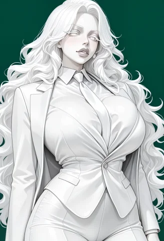 A White Albino Skin, Pale Skin, White Hair, White Eyes, Whit... — Stable Diffusion AI Prompt: a white albino skin, pale skin, white hair, white eyes, white lashes, thick lips...