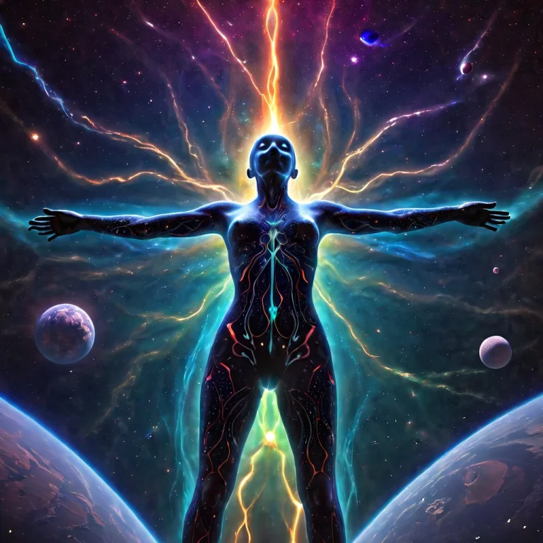 A Colossal Ethereal Cosmic Entity Floating In Deep Space, It...