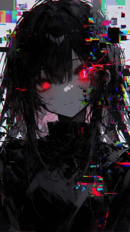 A Person With Long, Dark, Messy Hair, Face Partially Obscure...