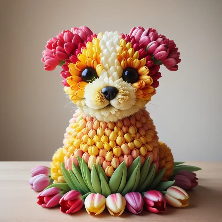 Jaynl-tm, A Puppy Made Of Tulips