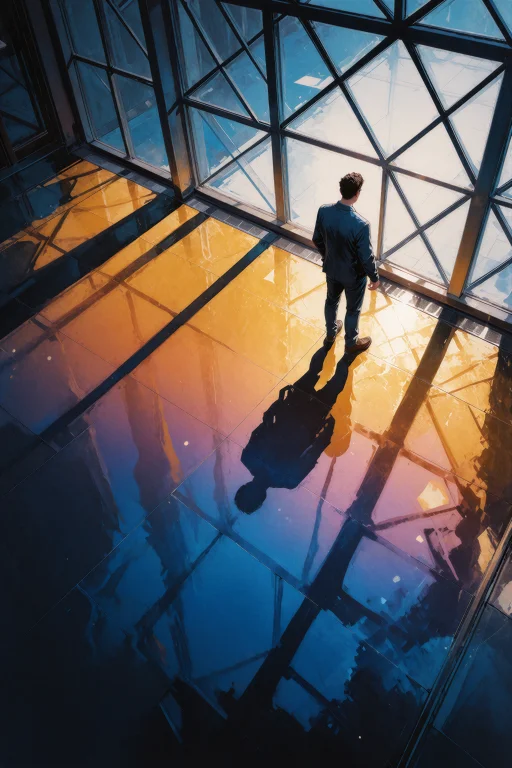 Digital Illustration, A Dramatic Overhead View Looking Down...