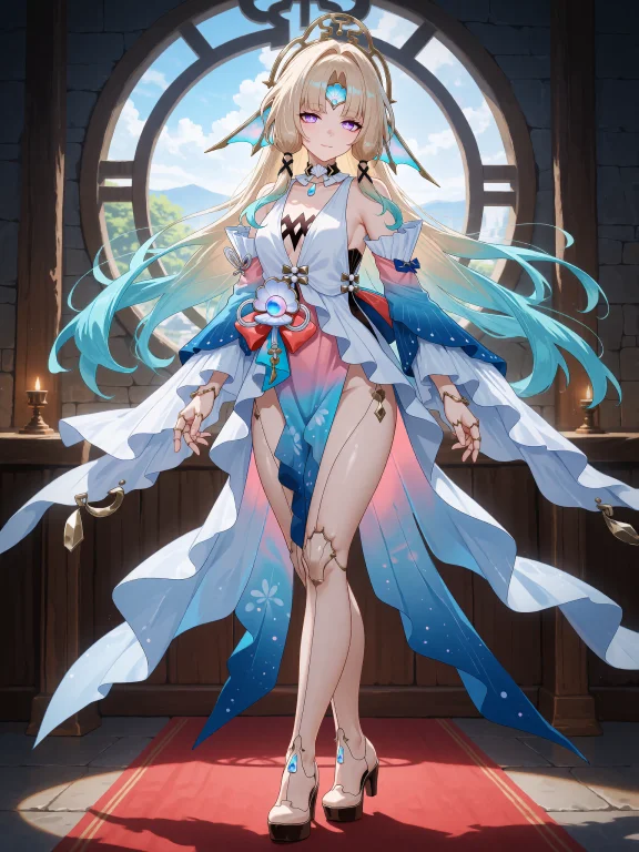 Pearl Honkai Star Rail. An Anime Image Of A Young Woman Stan...