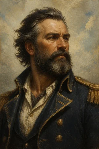 A Richly Detailed Classical Oil Painting Portrait Of A Stern... — Stable Diffusion AI Prompt: A richly detailed classical oil painting portrait of a stern, weathered sea capt...