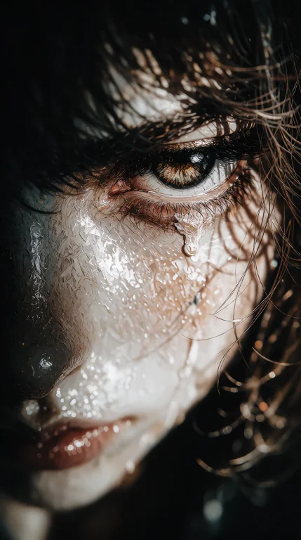 Close-up Portrait Of A 20 Years Stunning Brunette Woman, Mix...