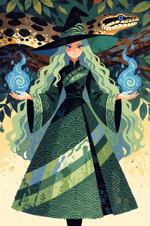 A Female Subject With Extremely Long, Wavy, Knee Length, Lig...