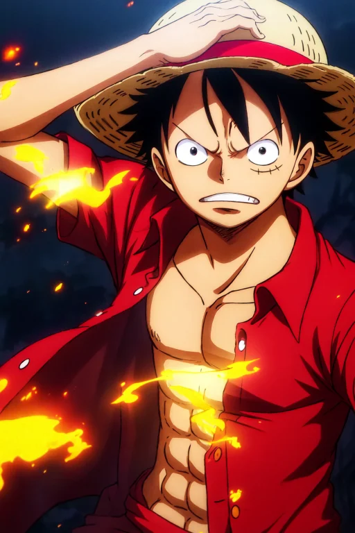 1boy, Wanostyle, Monkey D Luffy, Angry Looking, Strawhat, Lo...