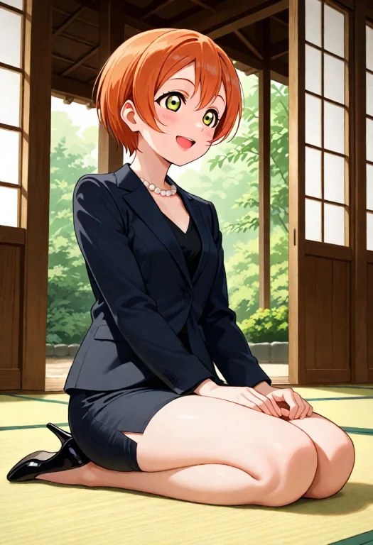 Masterpiece, 1girl, Love Live Hoshizora Rin, Black Blouse, B...