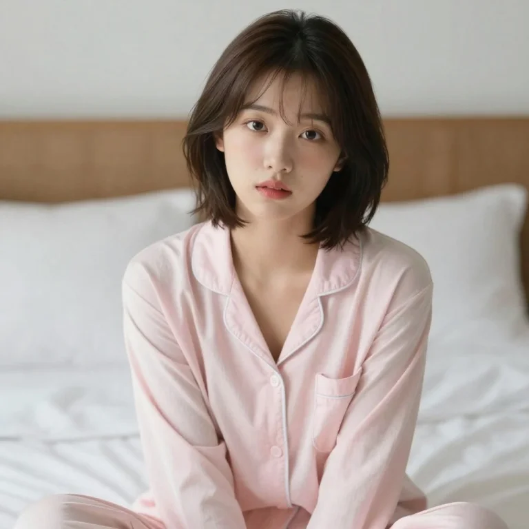 Morning Pink  Beautiful Korean Japanese Girl Short Hair , Cl...