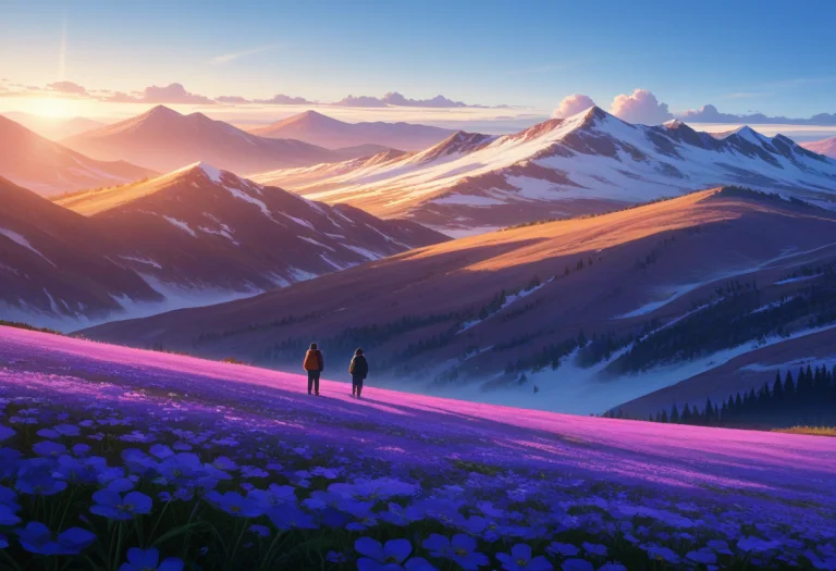 Jagged Alpine Peaks At Golden Hour, Warm Sunlight Hitting On...