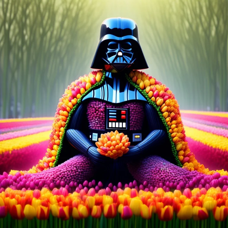 Made Of Tulips, Darth Vader Trying To Water Flowers With The...