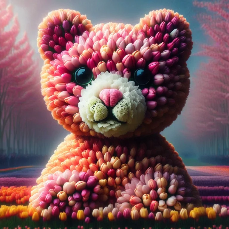 Teddy Bear, Vaporwave, Petals, Falling Petals, Surrealism, J...