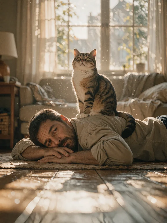 A Beautifully Composed Surreal Comedic Cinematic Scene Of A...