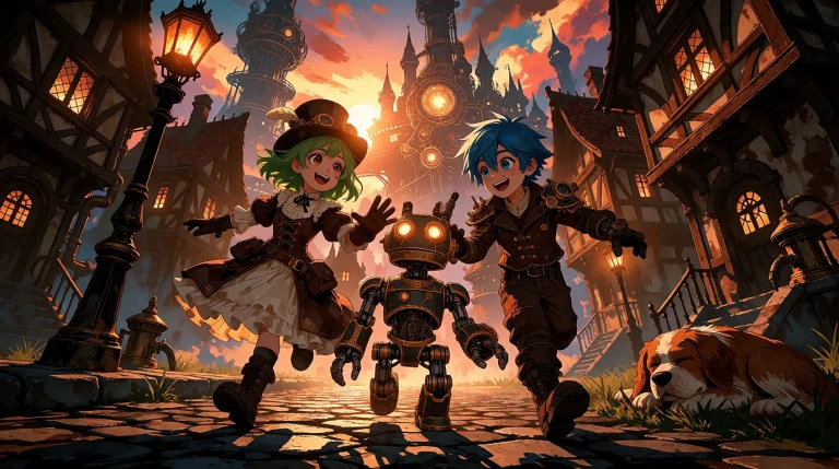 1 Boy And 1 Girl Wearing Steampunk Outfits, Girl Wears Steam...