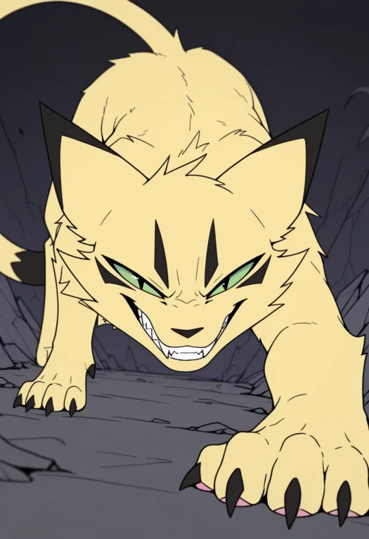 1boy, Ssslongtail, Cat, Yellow Fur, Looking At Viewer, Evil...