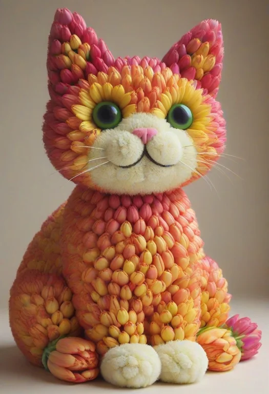 Jaynl-tm, Cat Made Of Tulips