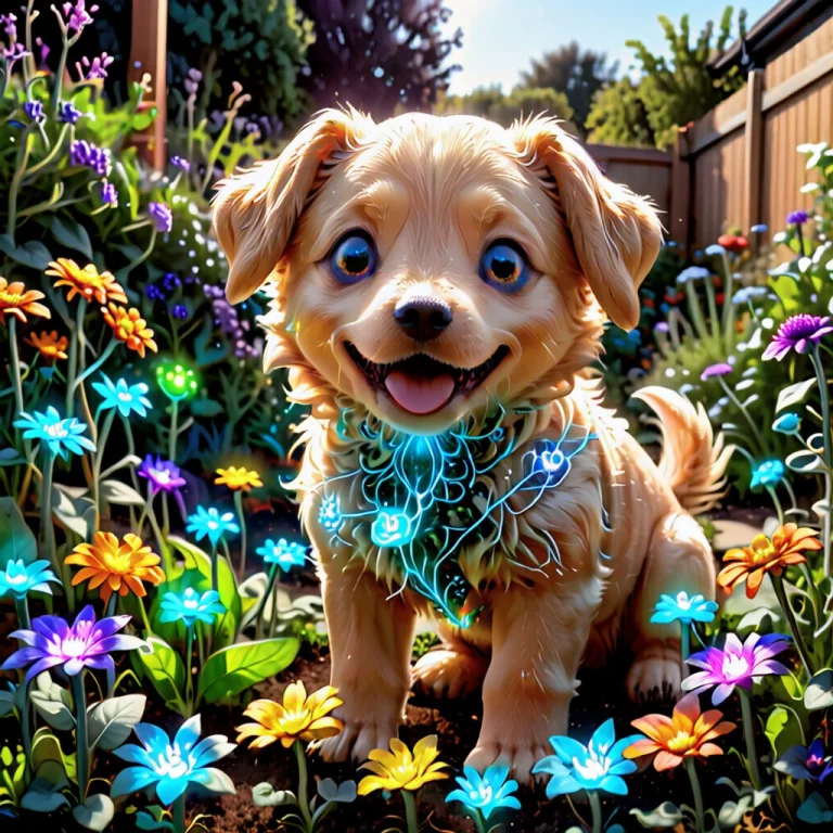 Biolumens Happy Puppy In Garden