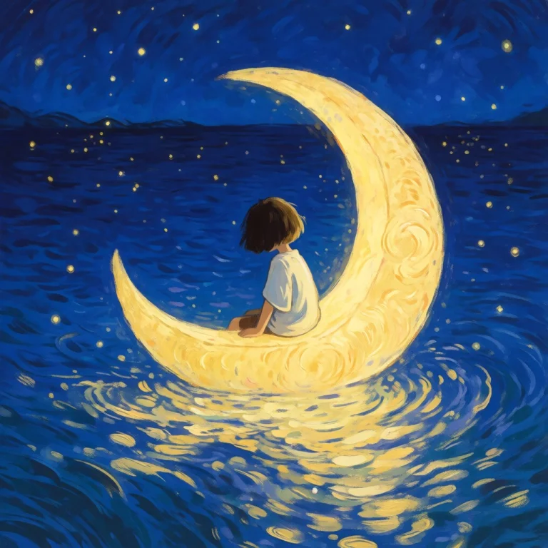 A Whimsical Storybook Anime Illustration Of A Lonely Young F...
