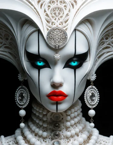 A Breathtaking Portrait Of A Silent Goddess. Her Face Is A S... — Stable Diffusion AI Prompt: A breathtaking portrait of a silent goddess. Her face is a study in symmetry, ma...