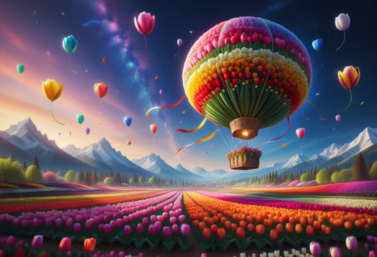 A Wide-angle Surreal Photography Of A Giant Hot Air Balloon...