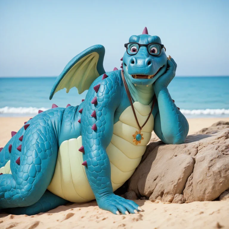 Loraorddragontalesil-101, Dragon, Fat, Blue Skin, 1boy, No H...