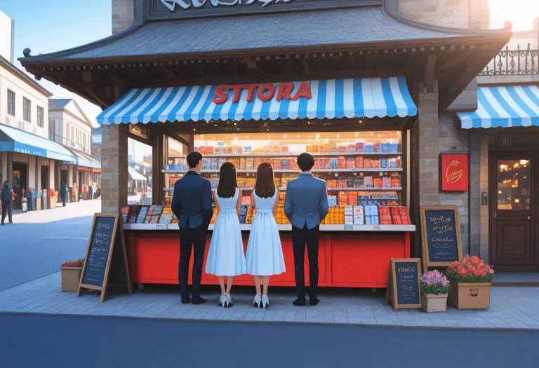 A Man Talks To A Girl In A Dress, Two Persons, One Man And O...