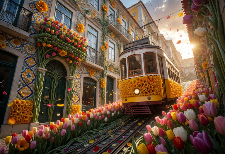 The Buildings Themselves Are Grown From Tulips. No Plaster,...