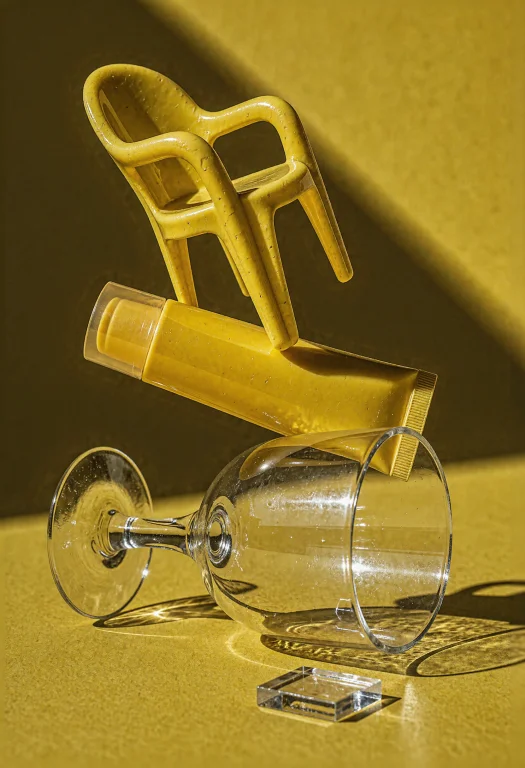 A Monochromatic Yellow Still Life Capturing A Surreal Balanc...