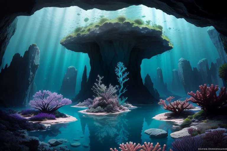 A Breathtaking Cinematic Wide-angle Shot Of A Deep Ocean Tre...