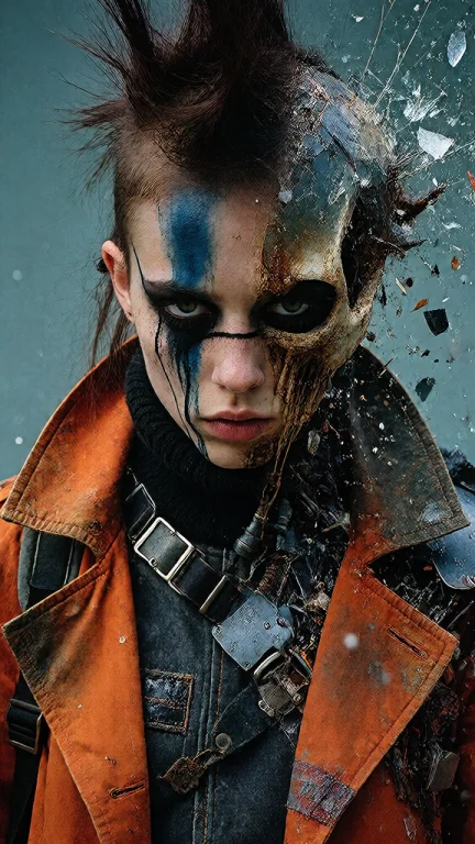 A Photorealistic Portrait Of A Person With An Intense, Confr...