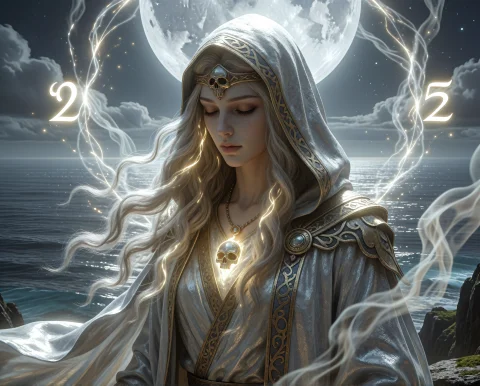 At The Summit Of A Sacred Mountain Bathed In The Argent Lumi... — Stable Diffusion AI Prompt: At the summit of a sacred mountain bathed in the argent luminescence of a full m...