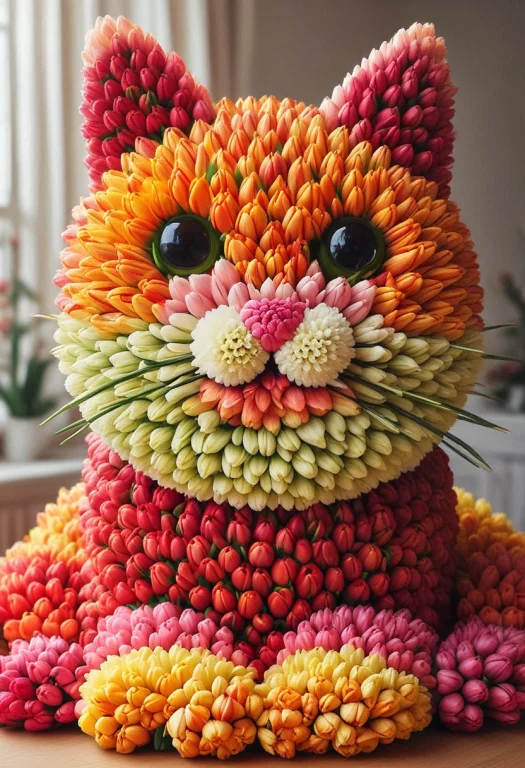 Jaynl-tm, Made Of Tulips, A Cute Catjaynl-tm, Made Of Tulips