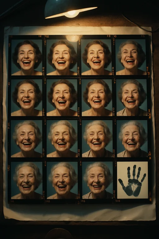 Photographic Contact Sheet Concept, Top-down Of A Pinned Pho...